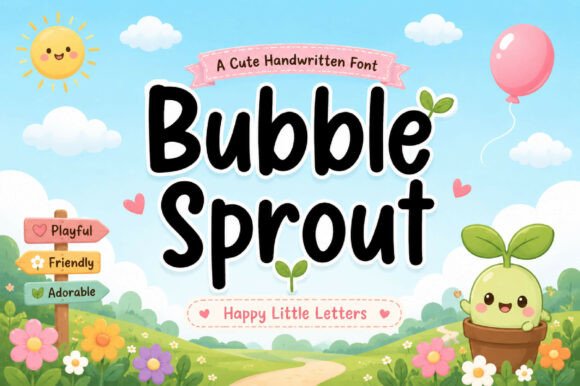 Bubble Sprout: A Playful Handwritten Font for Creative Designs
