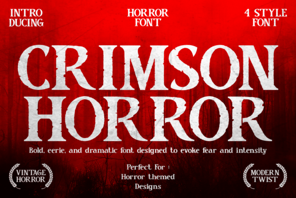 Crimson Horror: A Bold Serif Font for Dark Designs