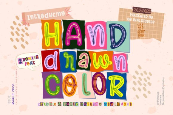 Discover Hand Drawn Color: A Playful Typeface for Creative Projects